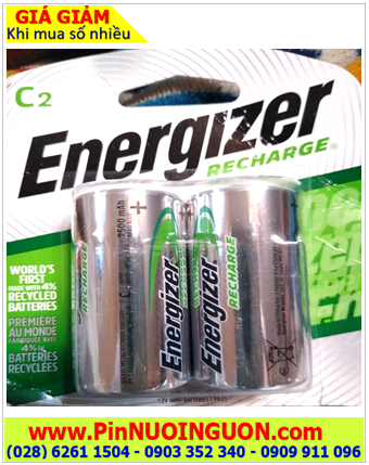 Energizer NH35-BP2; Pin sạc C 1.2v Energizer NH35-BP2 (C2500mAh) chính hãng _Loai Vỉ 2viên